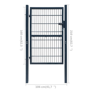 Galleria Design 2D Fence Gate (Single) Anthracite Grey 106 x 210 cm