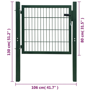 Galleria Design 2D Fence Gate (Single) Green 106 x 130 cm