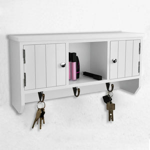 Galleria Design Wall Cabinet for Keys and Jewelery with Doors and Hooks
