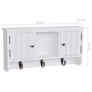 Galleria Design Wall Cabinet for Keys and Jewelery with Doors and Hooks