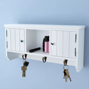 Galleria Design Wall Cabinet for Keys and Jewelery with Doors and Hooks