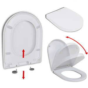 Galleria Design Soft-close Toilet Seat with Quick-release Design White Square