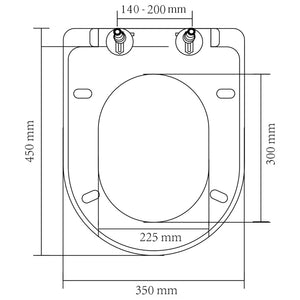 Galleria Design Soft-close Toilet Seat with Quick-release Design White Square