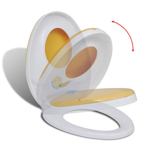 Galleria Design White & Yellow Soft-close Toilet Seat Adults/Children