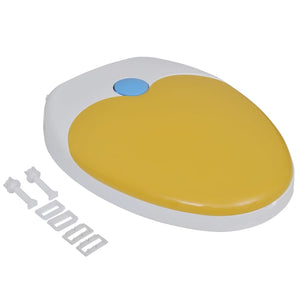 Galleria Design White & Yellow Soft-close Toilet Seat Adults/Children
