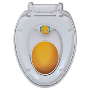 Galleria Design White & Yellow Soft-close Toilet Seat Adults/Children
