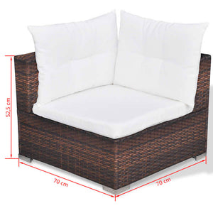 Galleria Design 5 Piece Garden Lounge Set with Cushions Poly Rattan Brown