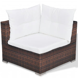 Galleria Design 5 Piece Garden Lounge Set with Cushions Poly Rattan Brown