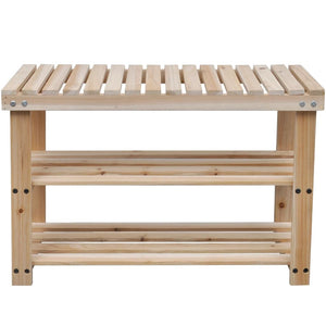 Galleria Design 2-in-1 Shoe Rack with Bench Top 2 pcs Solid Wood