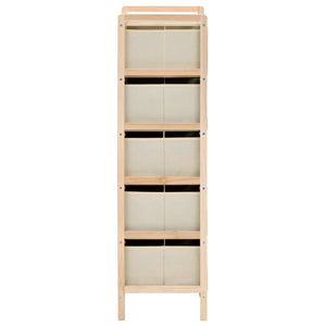 Galleria Design Storage Racks with 5 Fabric Baskets 2 pcs Beige Cedar Wood