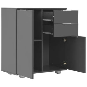 Galleria Design Sideboard High Gloss Grey 71x35x80 cm Engineered Wood