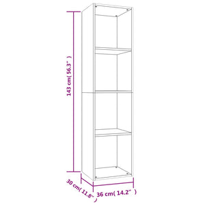 Galleria Design Book Cabinet/TV Cabinet Black 36x30x143 cm Engineered Wood