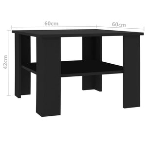 Galleria Design Coffee Table Black 60x60x42 cm Engineered Wood