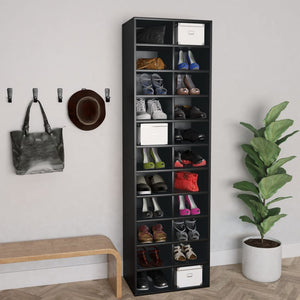 Galleria Design Shoe Cabinet Black 54x34x183 cm Engineered Wood