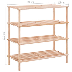 Galleria Design 4-Tier Shoe Rack Solid Fir Wood