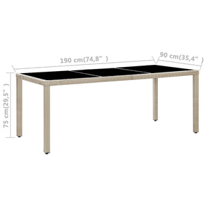 Galleria Design 9 Piece Outdoor Dining Set with Cushions Poly Rattan Beige