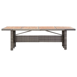 Galleria Design 9 Piece Outdoor Dining Set with Cushions Poly Rattan Grey