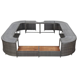 Galleria Design Square Spa Surround Grey 268 x 268 x 55 cm Poly Rattan