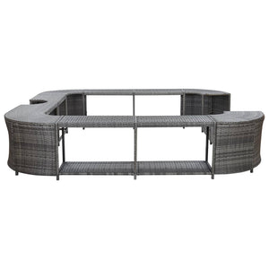 Galleria Design Square Spa Surround Grey 268 x 268 x 55 cm Poly Rattan