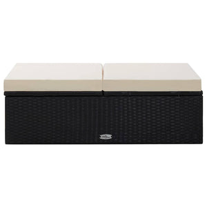 Galleria Design 2 Piece Garden Lounge Set with Cushions Poly Rattan Black