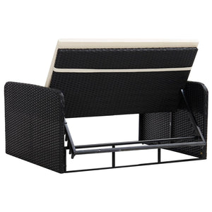 Galleria Design 2 Piece Garden Lounge Set with Cushions Poly Rattan Black