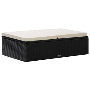 Galleria Design 2 Piece Garden Lounge Set with Cushions Poly Rattan Black