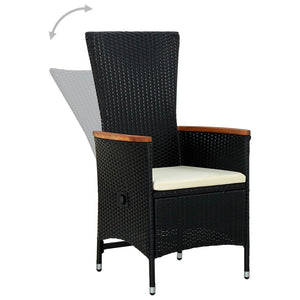 Galleria Design Outdoor Chairs 2 pcs with Cushions Poly Rattan Black