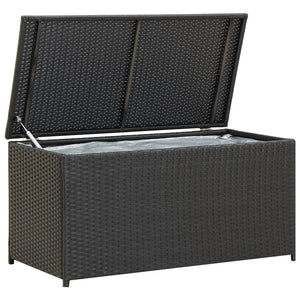 Galleria Design Garden Storage Box Poly Rattan 100x50x50 cm Black