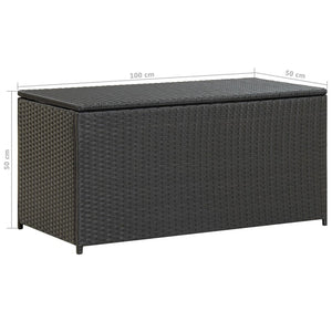 Galleria Design Garden Storage Box Poly Rattan 100x50x50 cm Black