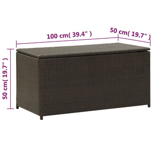 Galleria Design Garden Storage Box Poly Rattan 100x50x50 cm Brown
