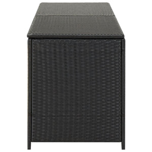 Galleria Design Garden Storage Box Poly Rattan 200x50x60 cm Black