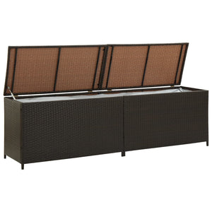 Galleria Design Garden Storage Box Poly Rattan 200x50x60 cm Brown