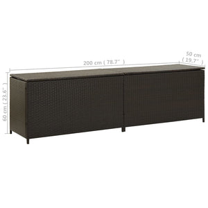 Galleria Design Garden Storage Box Poly Rattan 200x50x60 cm Brown