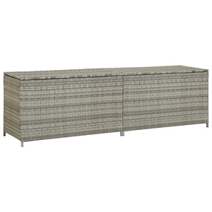 Galleria Design Garden Storage Box Poly Rattan 200x50x60 cm Grey