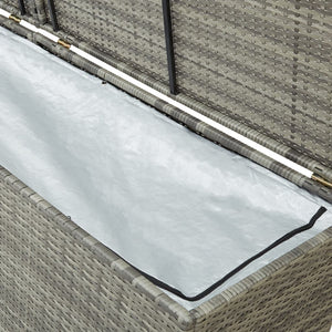 Galleria Design Garden Storage Box Poly Rattan 200x50x60 cm Grey