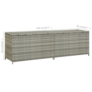 Galleria Design Garden Storage Box Poly Rattan 200x50x60 cm Grey