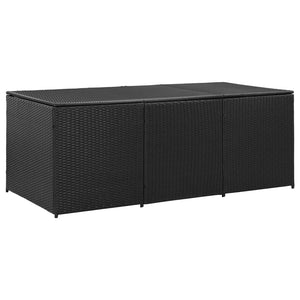 Galleria Design Garden Storage Box Poly Rattan 180x90x70 cm Black