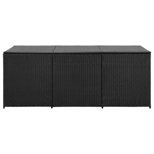 Galleria Design Garden Storage Box Poly Rattan 180x90x70 cm Black