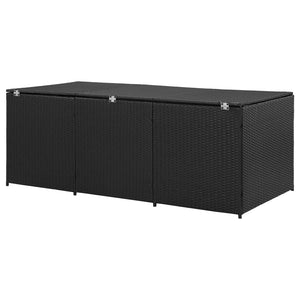 Galleria Design Garden Storage Box Poly Rattan 180x90x70 cm Black
