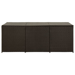 Galleria Design Garden Storage Box Poly Rattan 180x90x70 cm Brown