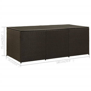 Galleria Design Garden Storage Box Poly Rattan 180x90x70 cm Brown