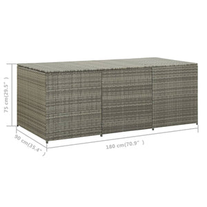 Galleria Design Garden Storage Box Poly Rattan 180x90x70 cm Grey