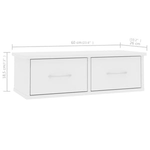 Galleria Design Wall-mounted Drawer Shelf White 60x26x18.5 cm Engineered Wood