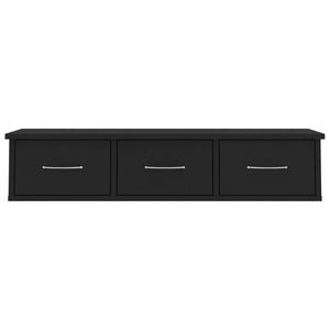 Galleria Design Wall-mounted Drawer Shelf Black 88x26x18.5 cm Engineered Wood