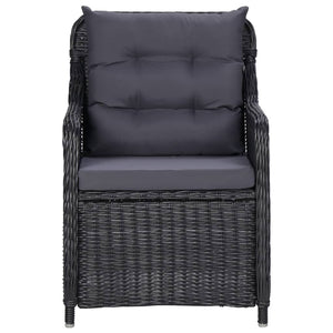 Galleria Design Garden Chairs 2 pcs with Cushions Poly Rattan Black