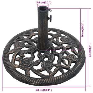 Galleria Design Umbrella Base Bronze 12 kg 48 cm Cast Iron