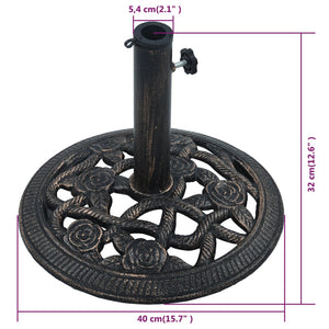 Galleria Design Umbrella Base Black and Bronze 9 kg 40 cm Cast Iron