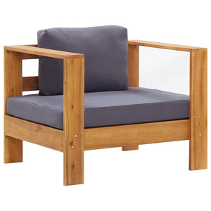 Galleria Design Garden Sofa Chair with Cushion Dark Grey Solid Acacia Wood