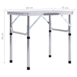 Galleria Design Folding Camping Table White Aluminium 60x45 cm