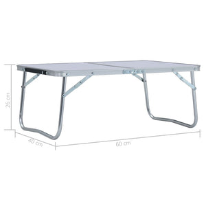 Galleria Design Folding Camping Table White Aluminium 60x45 cm